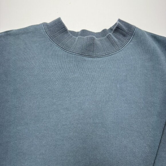 Levi's Sportswear LVC Sweatshirt Medium 20.5x19.5 Blue Cropped Mock Neck - Picture 3 of 10